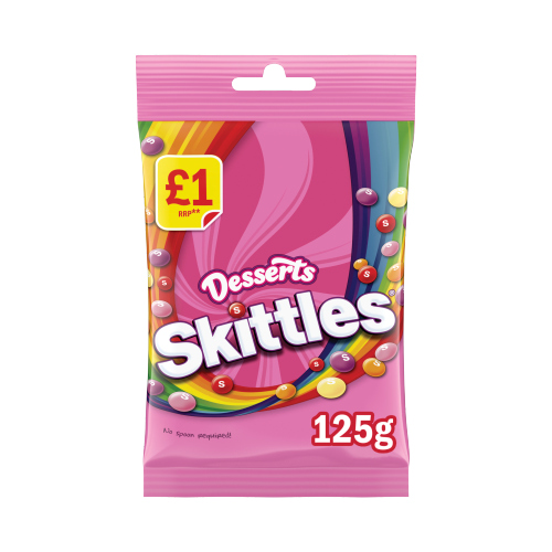 SKITTLES DESSERTS BAG PMP £1.00 125G