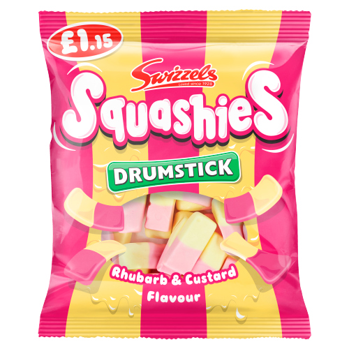 SWIZZELS SQUASHIES RHUBARB & CUSTARD PMP £1.15 120G
