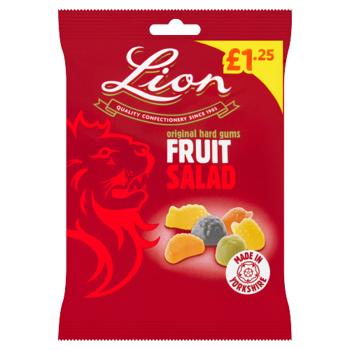 LION FRUIT SALAD GUMS PMP £1.25 130G