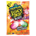 BAZOOKA JUICY DROP BLASTS TROPICAL PMP £1.15 12PK 120G