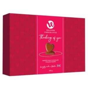 WALKERS MILK CHOCOLATE PRALINE HEARTS 100G