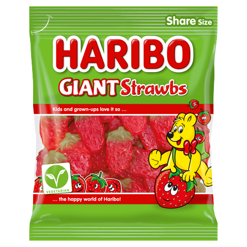 HARIBO GIANT STRAWBS SHARE SIZE 175G