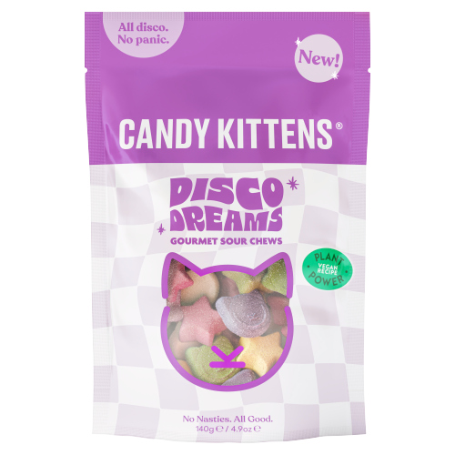 CANDY KITTENS DISCO DREAMS GOURMET SOUR CHEWS 140G