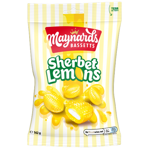 MAYNARDS BASSETTS SHERBET LEMONS SWEETS BAG 162G