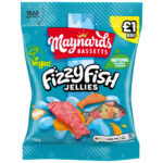 MAYNARDS BASSETTS FIZZY FISH BAG PMP £1.00 110G