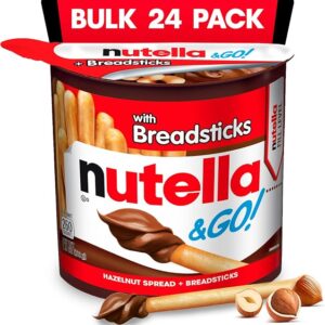 Nutella & Go Kids Snacks for Kids, Hazelnut Spread, 24 Pack, 1.8 oz