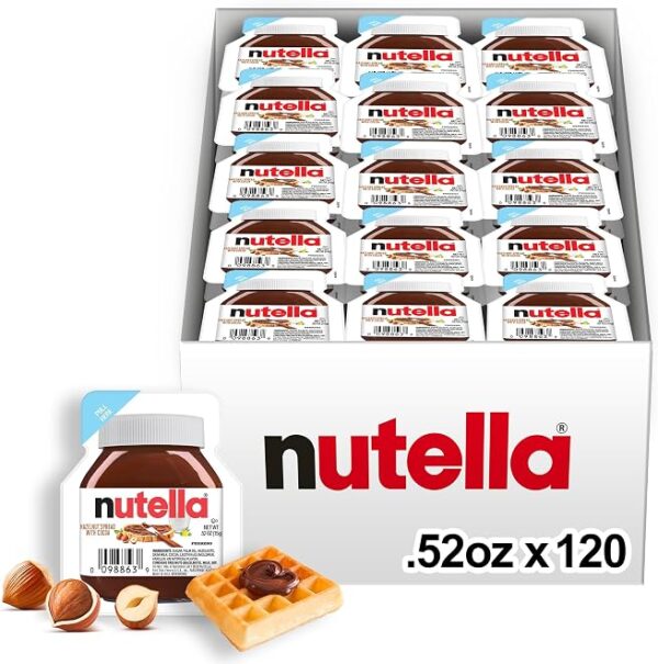 Nutella Hazelnut Spread Single Serve Mini Cups, 120 Packs, 0.52 oz Each