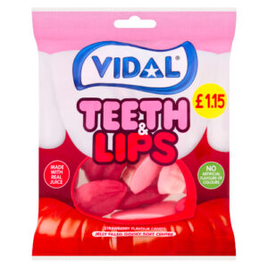 VIDAL TEETH & LIPS STRAWBERRY CANDY PMP £1.15 140G