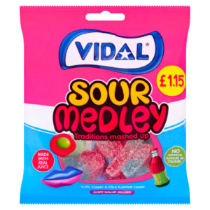VIDAL SOUR MEDLEY TUTTI, CHERRY & COLA CANDY PMP £1.15 140G
