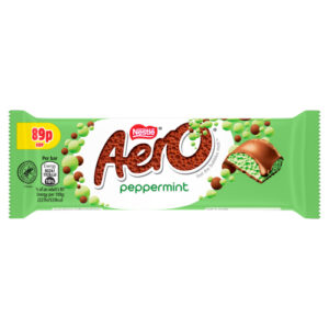 AERO BUBBLY PEPPERMINT CHOCOLATE BAR PMP 89P 36G