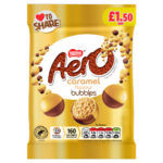 AERO BUBBLES CARAMEL CHOCOLATE SHARING BAG PMP £1.50 80G